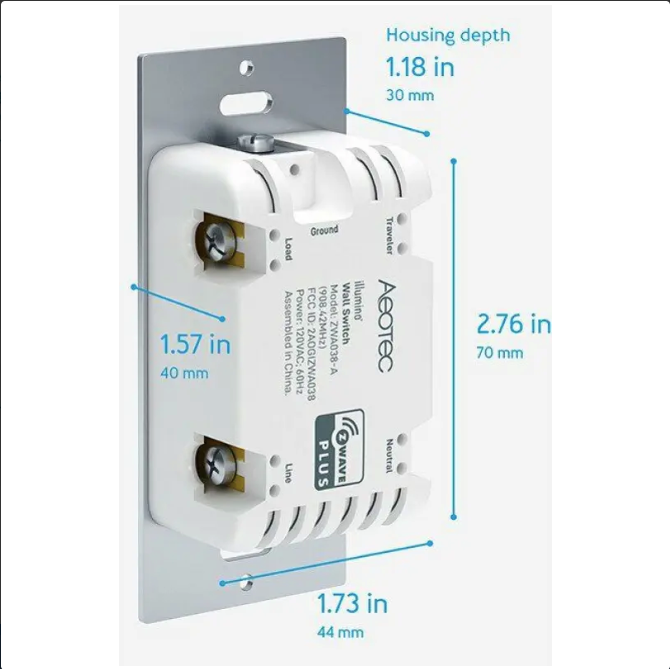 Absolute Aeotec Illumino ZWave 700 On Off Wall Switch - Image 2
